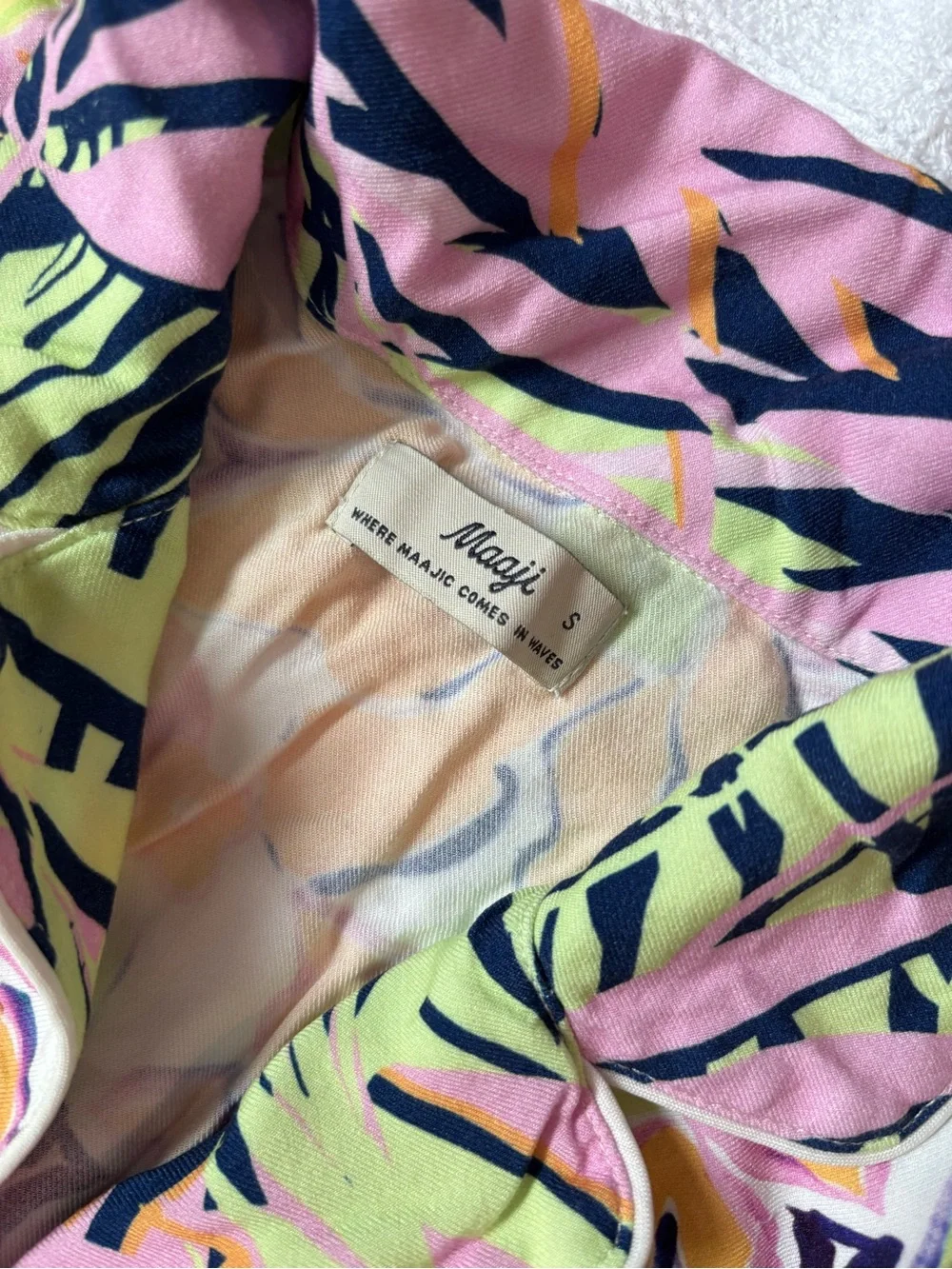 Maaji Women's Tropical Floral Pajama Set Multicolor Button Shirt & Pants Small